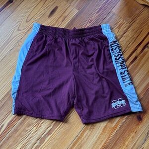 Colosseum Men's Burgundy, Gray And White Athletic Shorts MS/MSU Size L